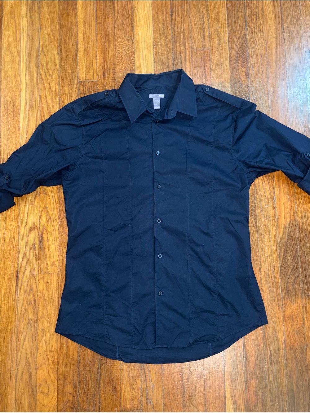H&M Men's Dark Blue Slim Dress Shirt